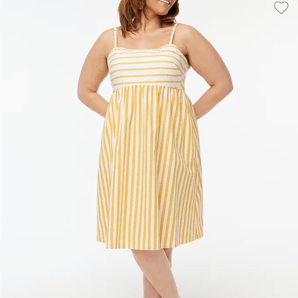 🏷️NWT J. Crew Factory Strappy Tie-Back Mini Dress Size 14 Marigold Stripe Sunny - Picture 6 of 16